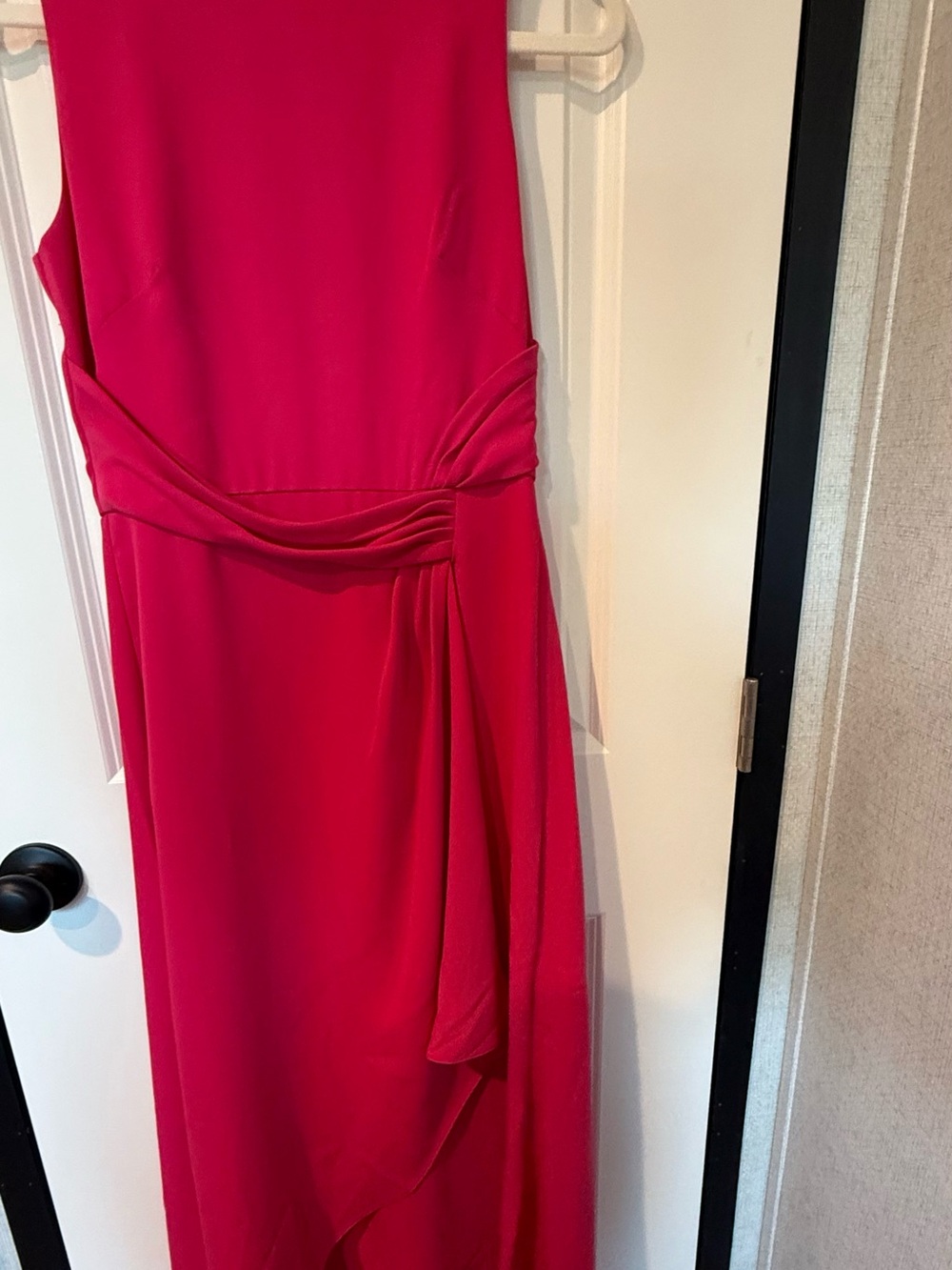 Shoshanna Vibrant Fuchsia Sleeveless Draped Waist Gown